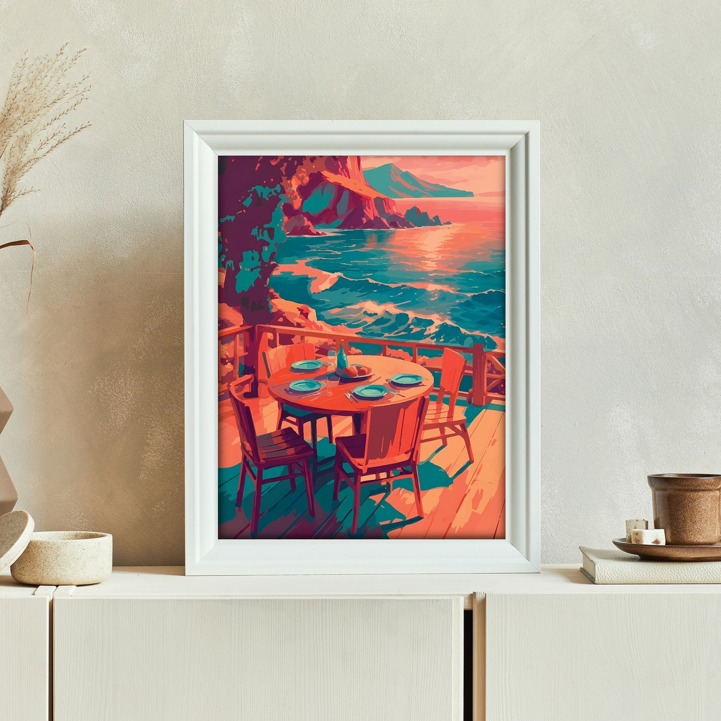Waves & Wine Print