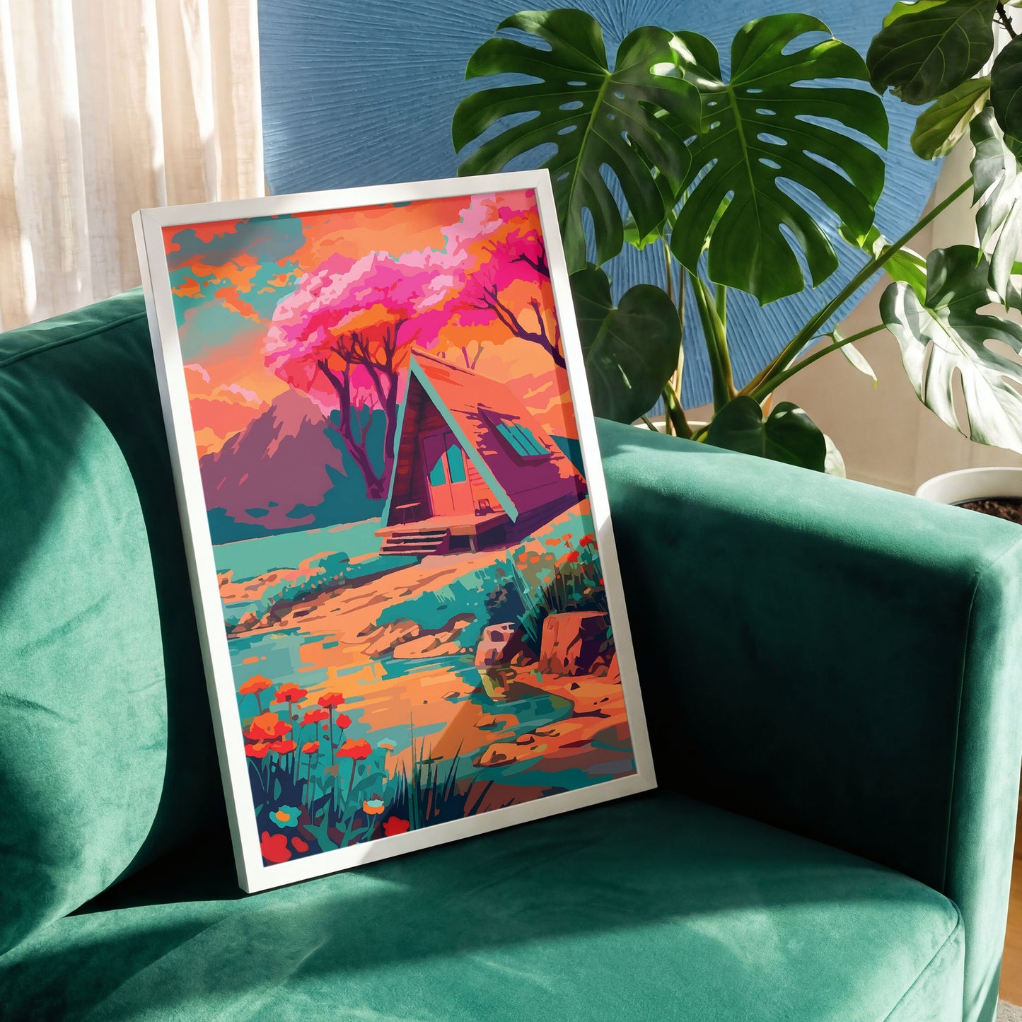 Pink Cabin Print
