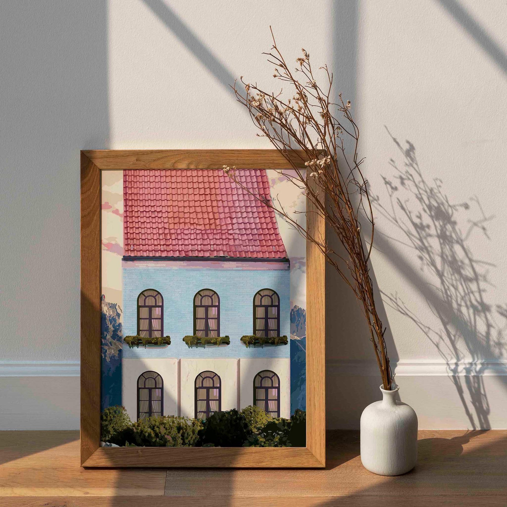 Blue House Print - SweetPixelCreations