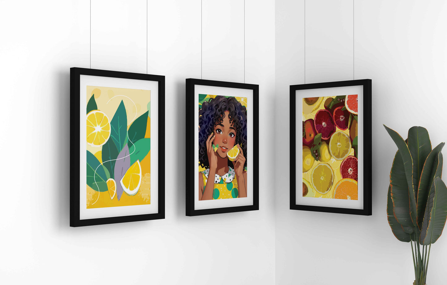 Citrus Delight Art Bundle - Girl & Matisse Lemon Prints - SweetPixelCreations