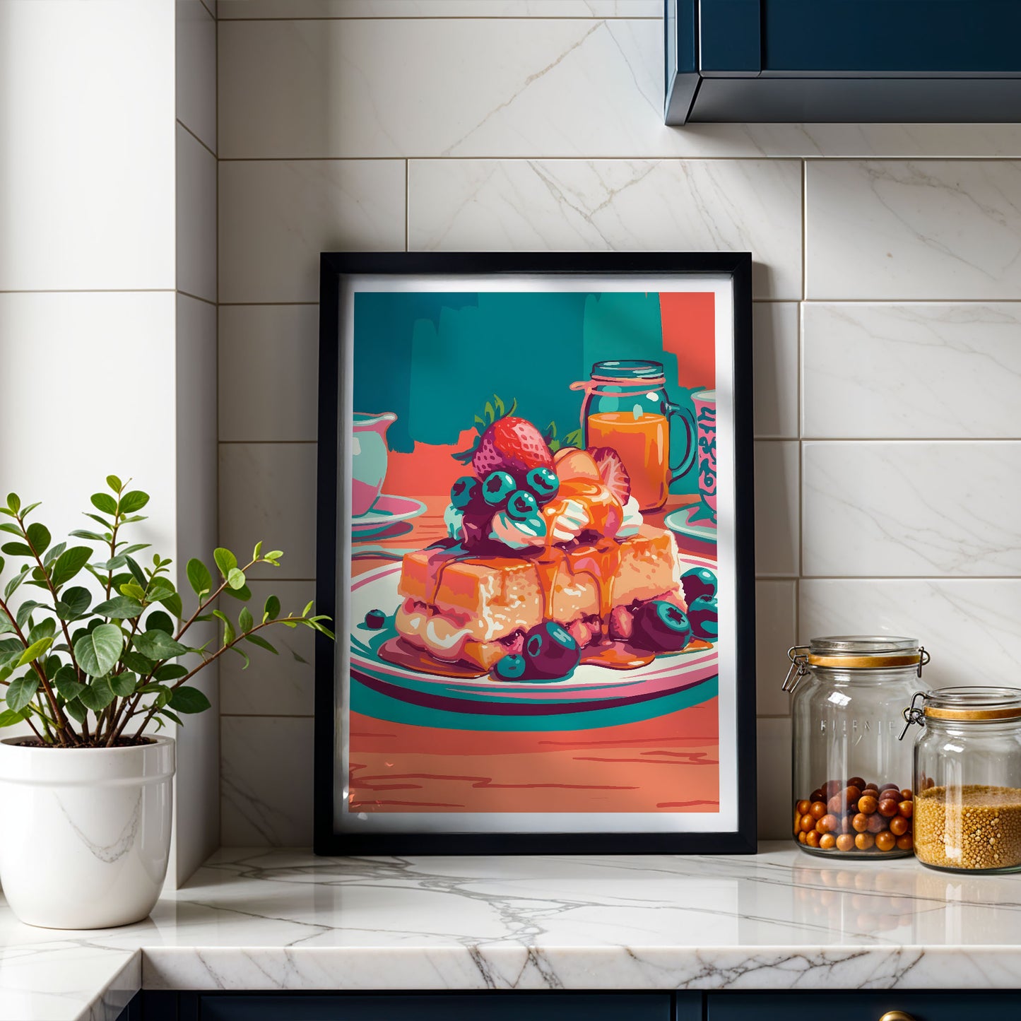 Berry Cheesecake with Caramel Drizzle Print