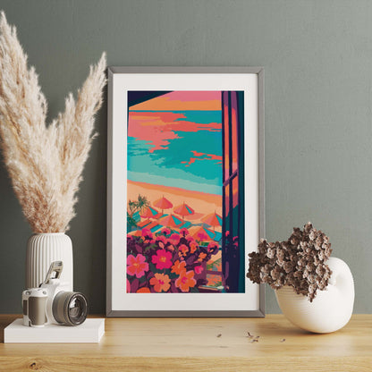 Summer View From The Window Print