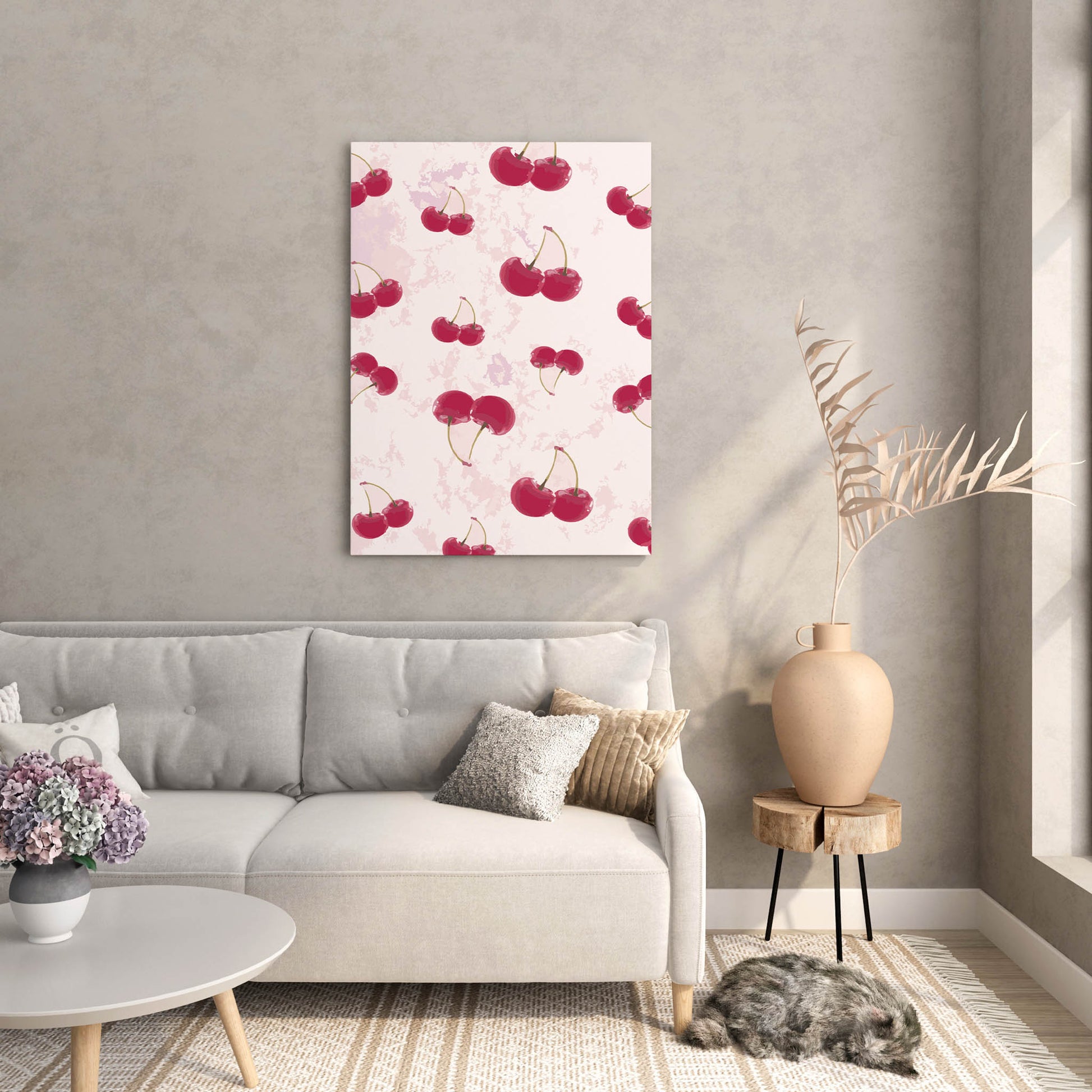 Cherry Pattern Wall Art Decor - SweetPixelCreations