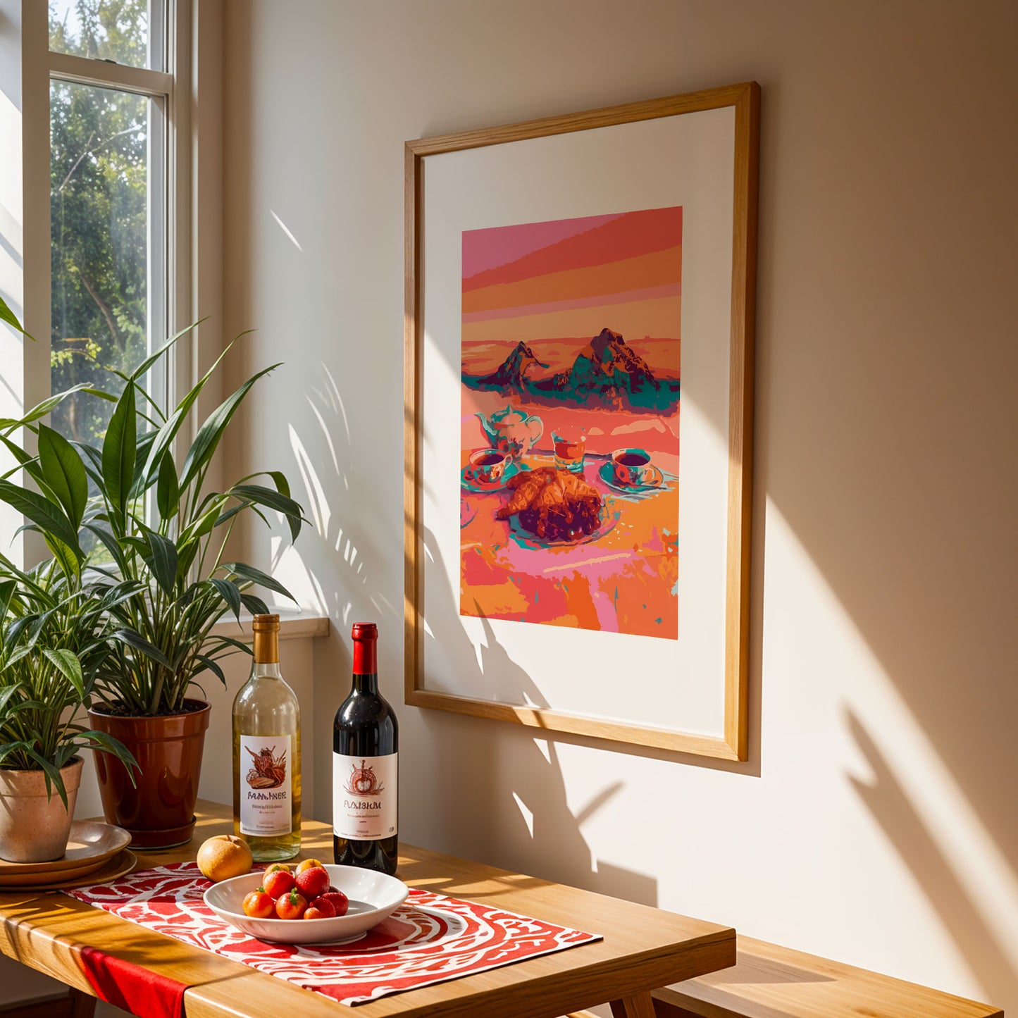 Croissant Tea Picnic Print