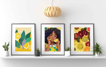 Citrus Delight Art Bundle - Girl & Matisse Lemon Prints - SweetPixelCreations