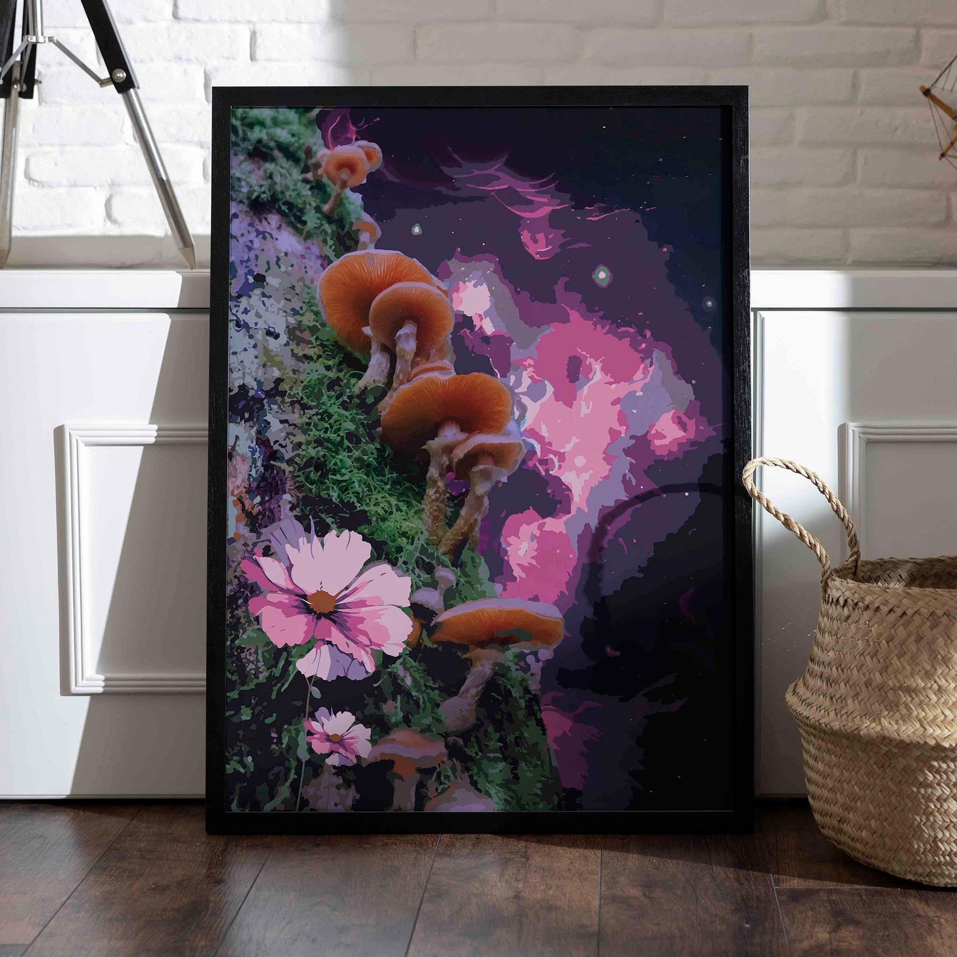 Cosmic Mushrooms Wall Print - SweetPixelCreations