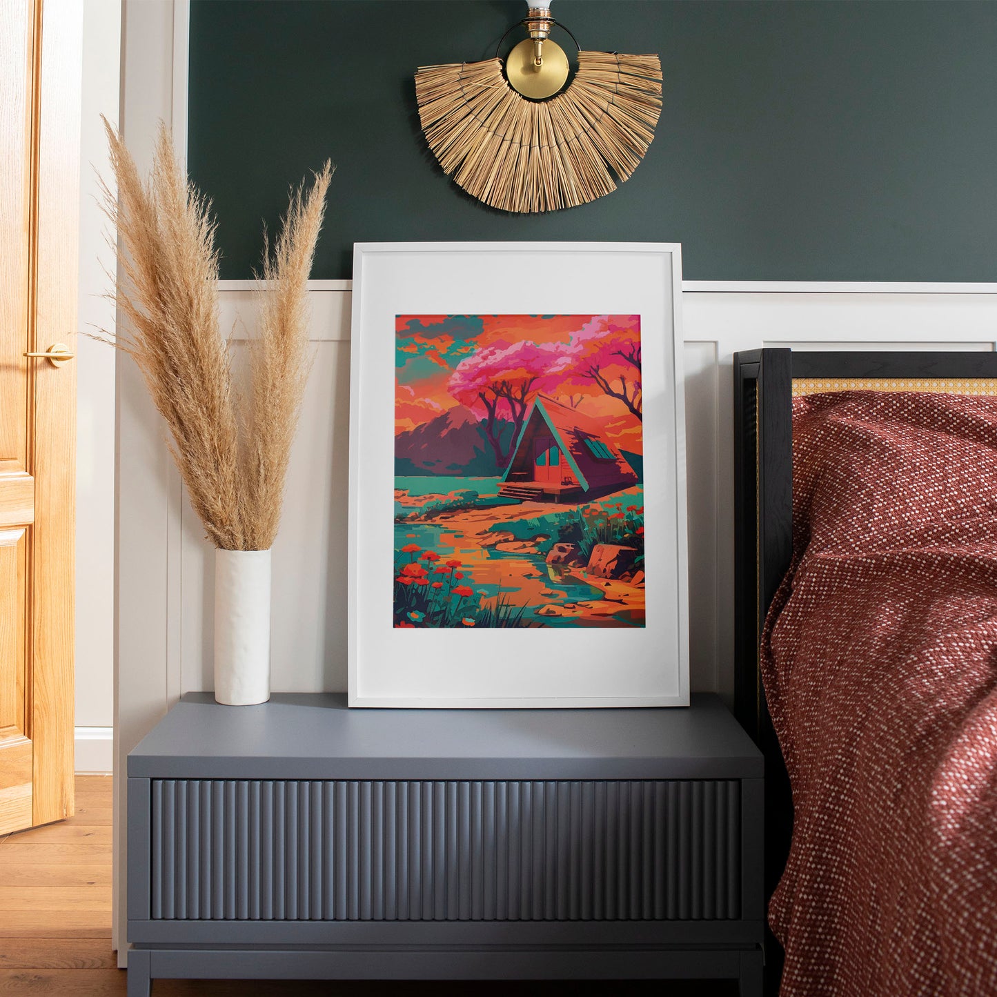 Pink Cabin Print