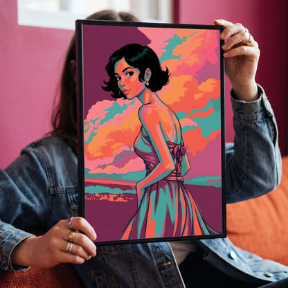 Moody Blue Portrait Print