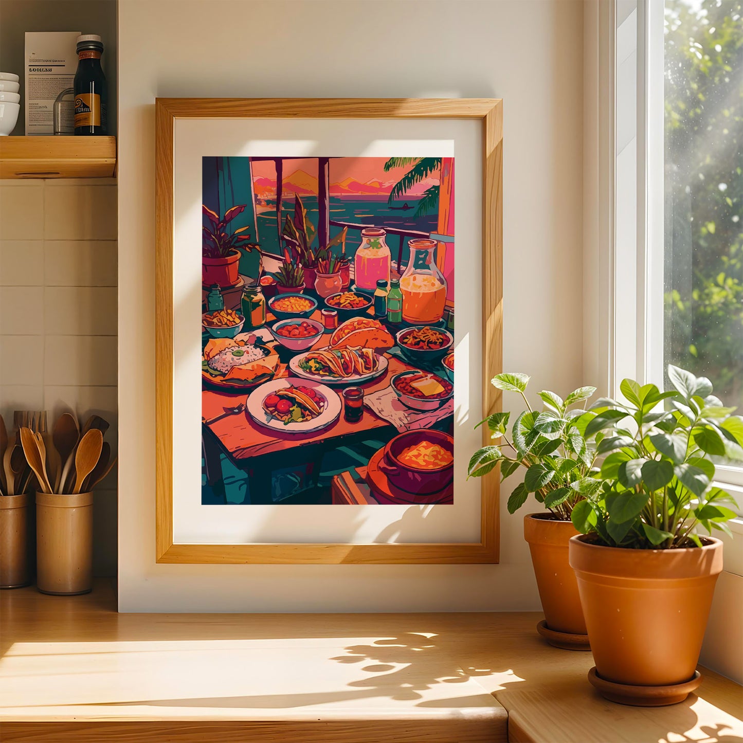 Mexican Food & Ocean View Print