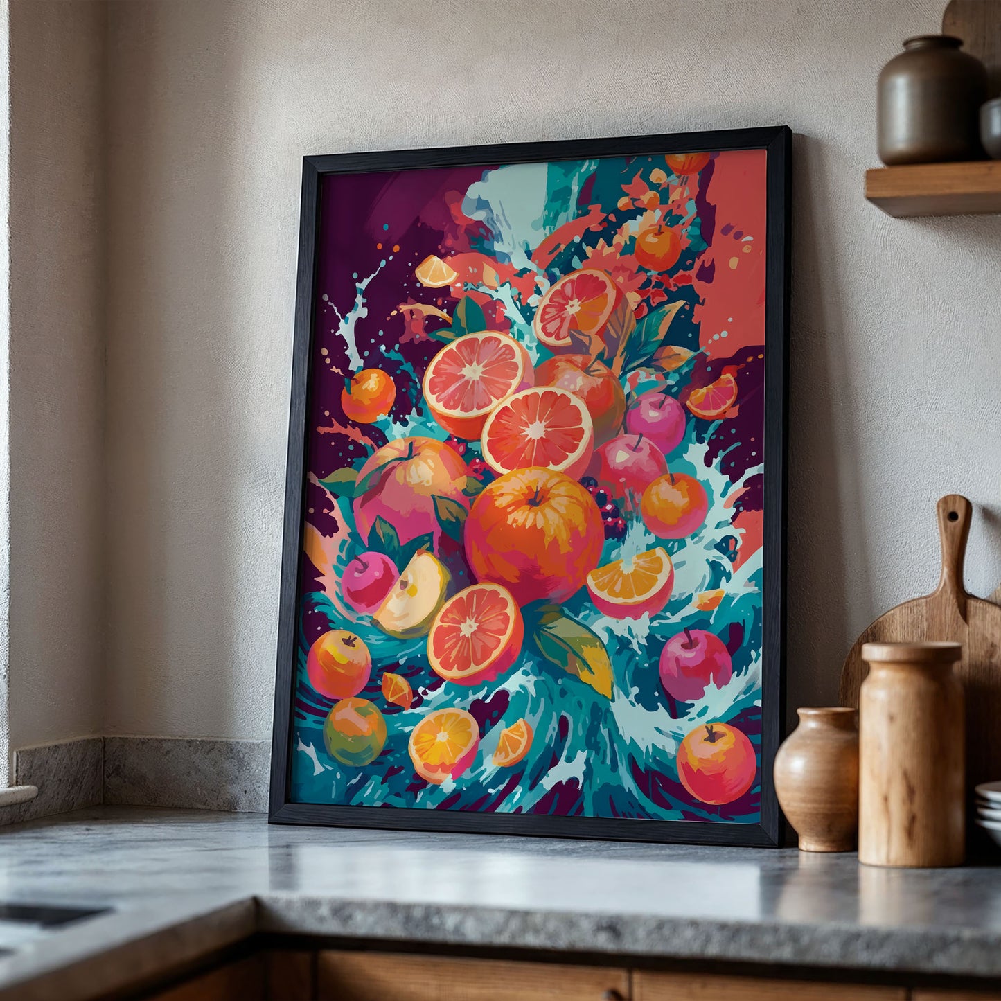 Vibrant Fruit Splash Print