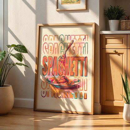 Spaghetti Typography Print