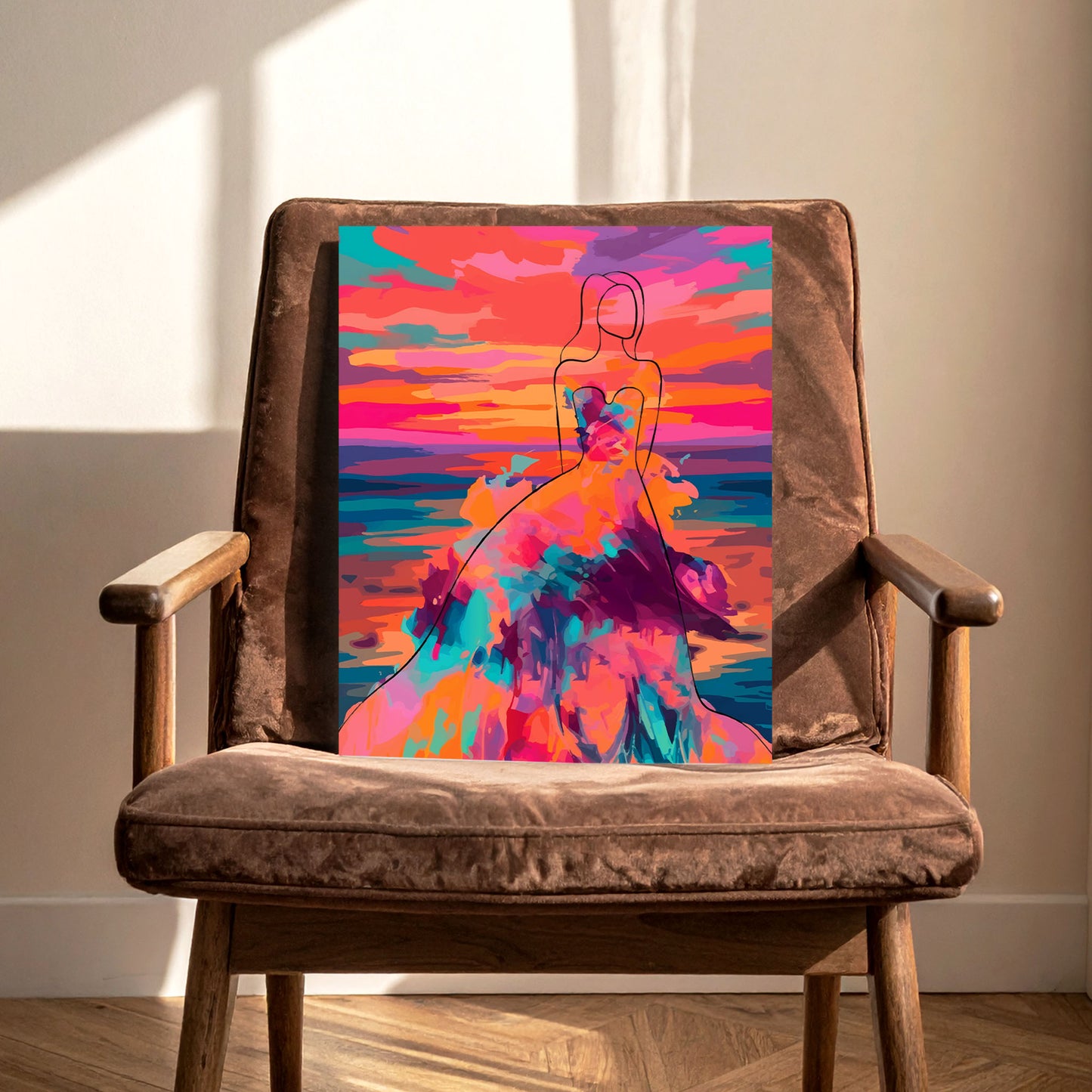 Woman In a Colorful Dress Print