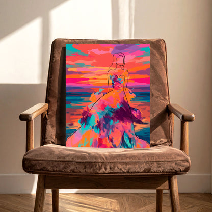 Woman In a Colorful Dress Print