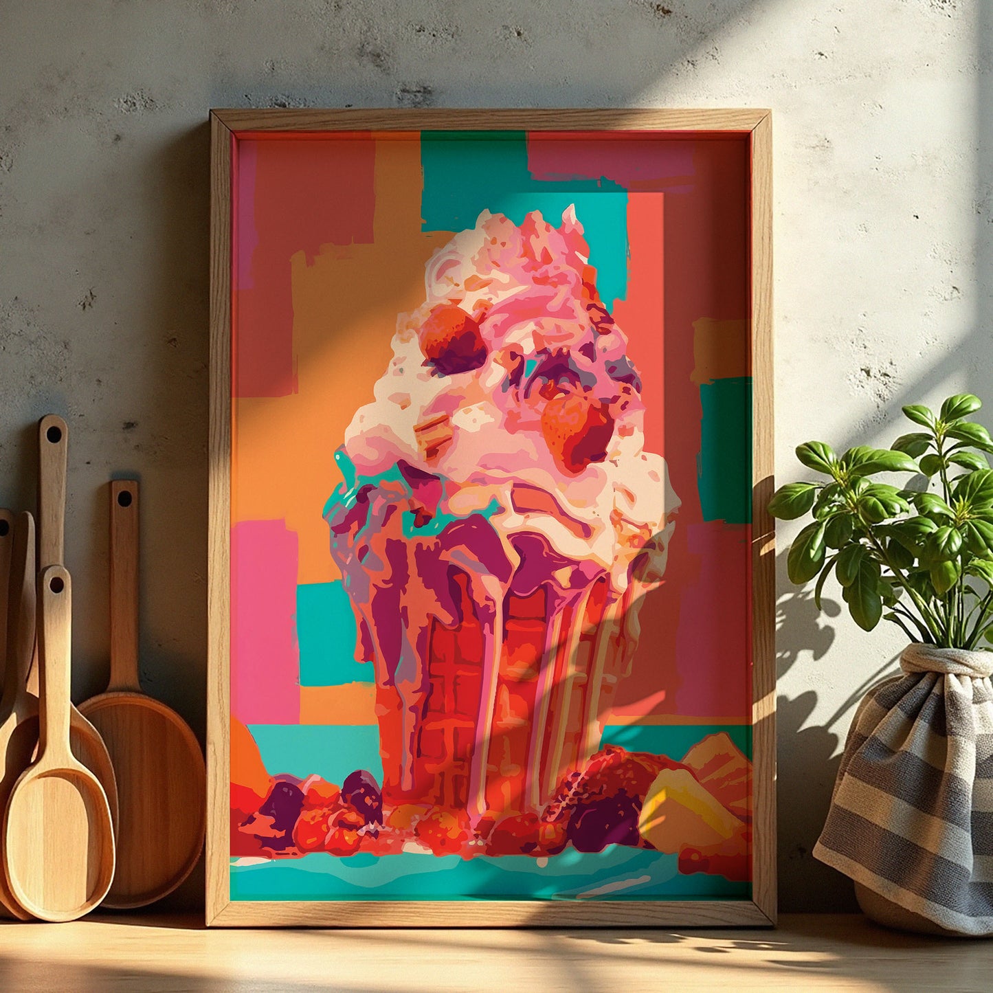 Colorful Ice Cream Sundae Print