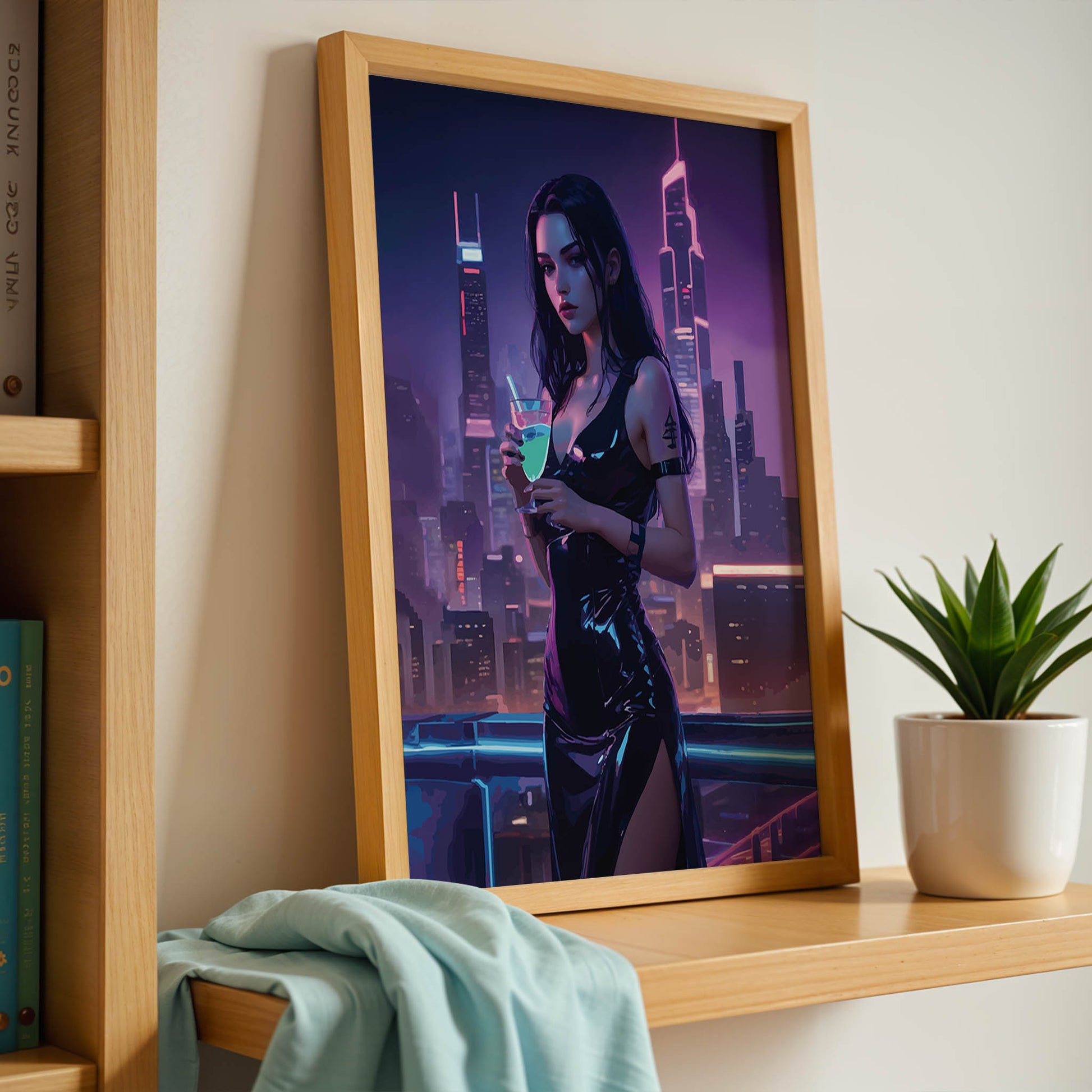 Cyberpunk Girl Wall Art - SweetPixelCreations