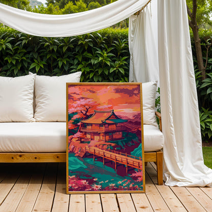 Golden Sunset Over Kyoto Print