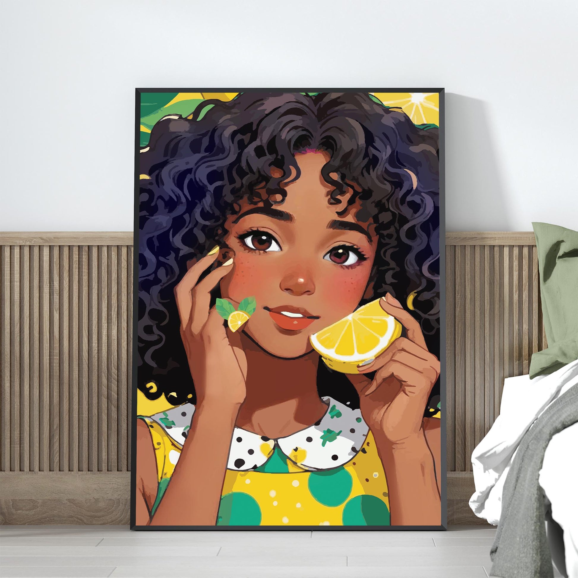 Cute Girl - Citrus-Themed Wall Art - SweetPixelCreations