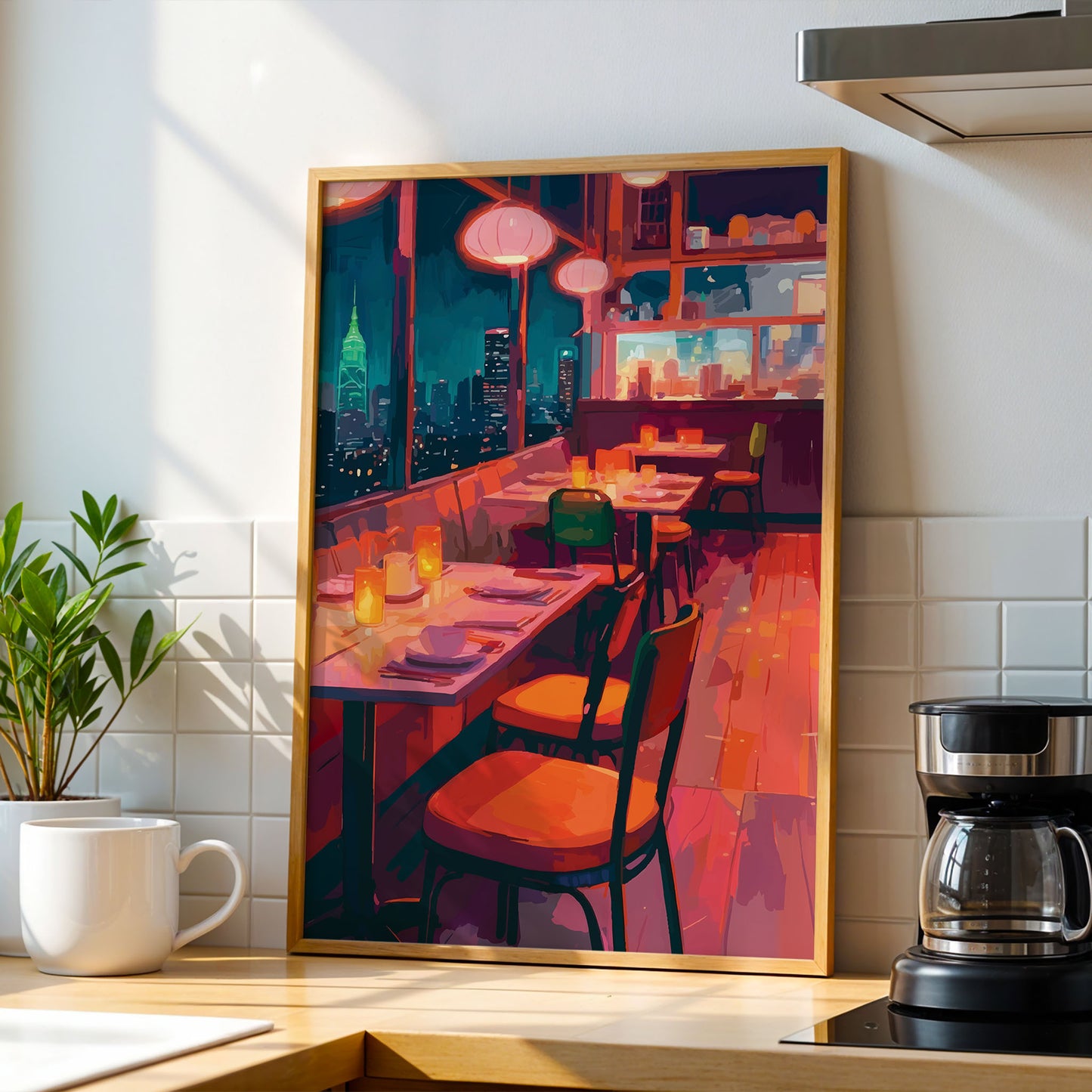 Table for Two - Watercolor City Dinner Print