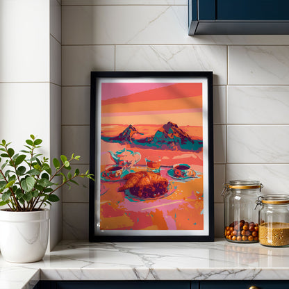 Croissant Tea Picnic Print