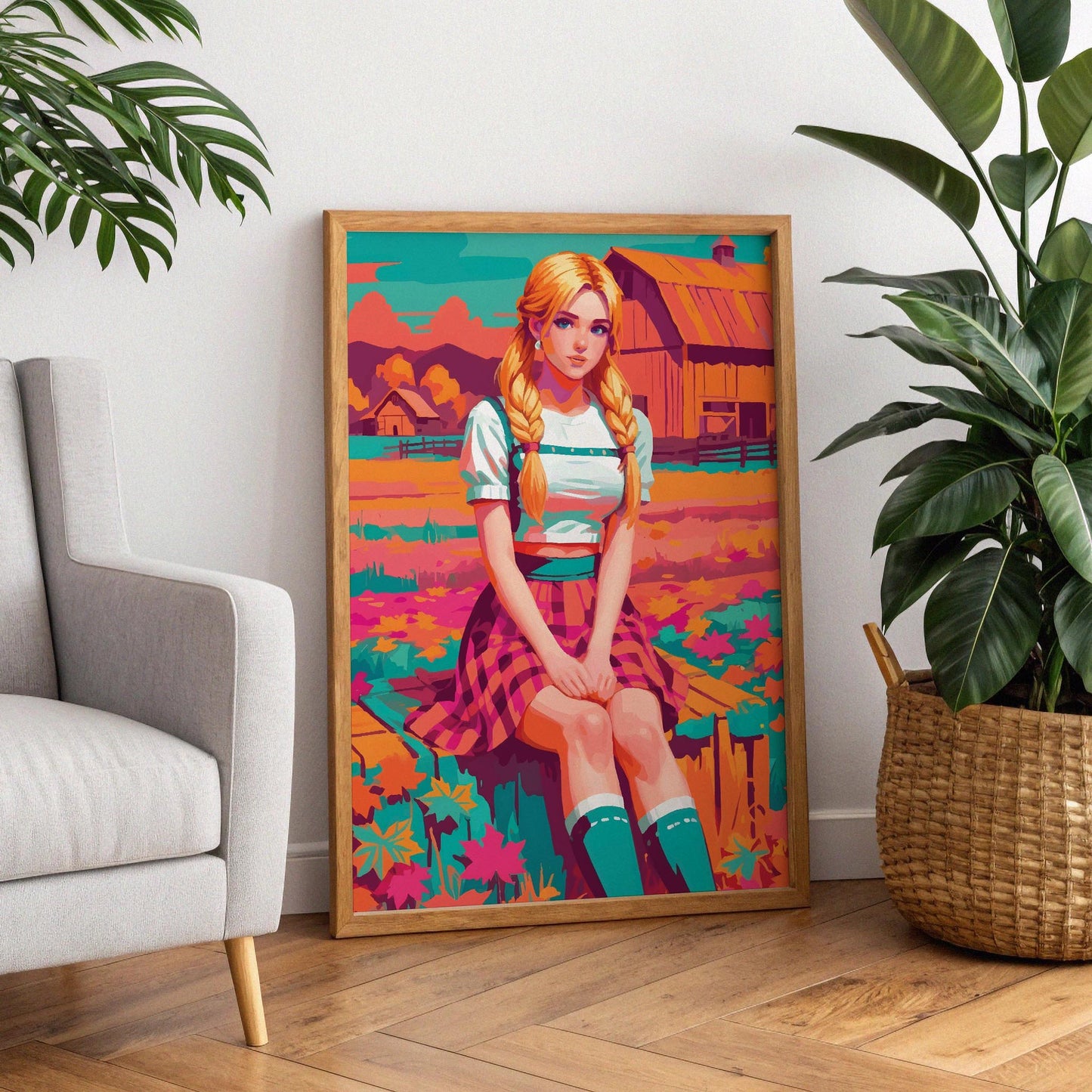 Autumn Farm Girl Print