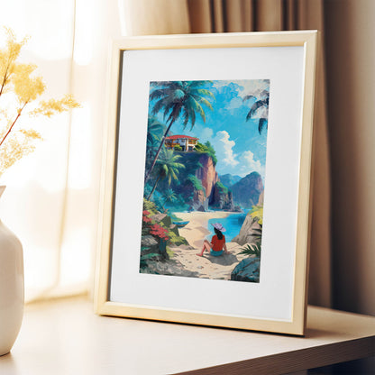 Tropical Island - Watercolor Painting - SweetPixelCreations