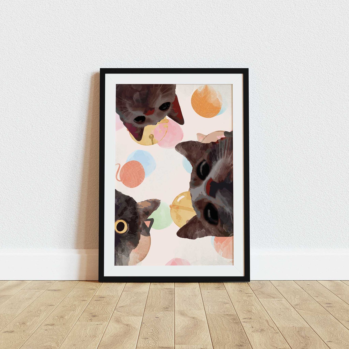 Colorful Cats Watercolor Print - SweetPixelCreations