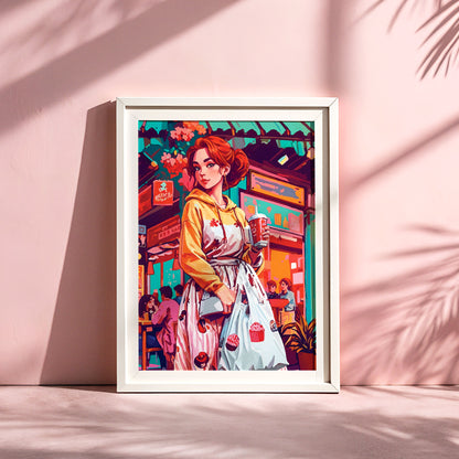 Cafe Girl Charm - Cupcakes & Sweets Print