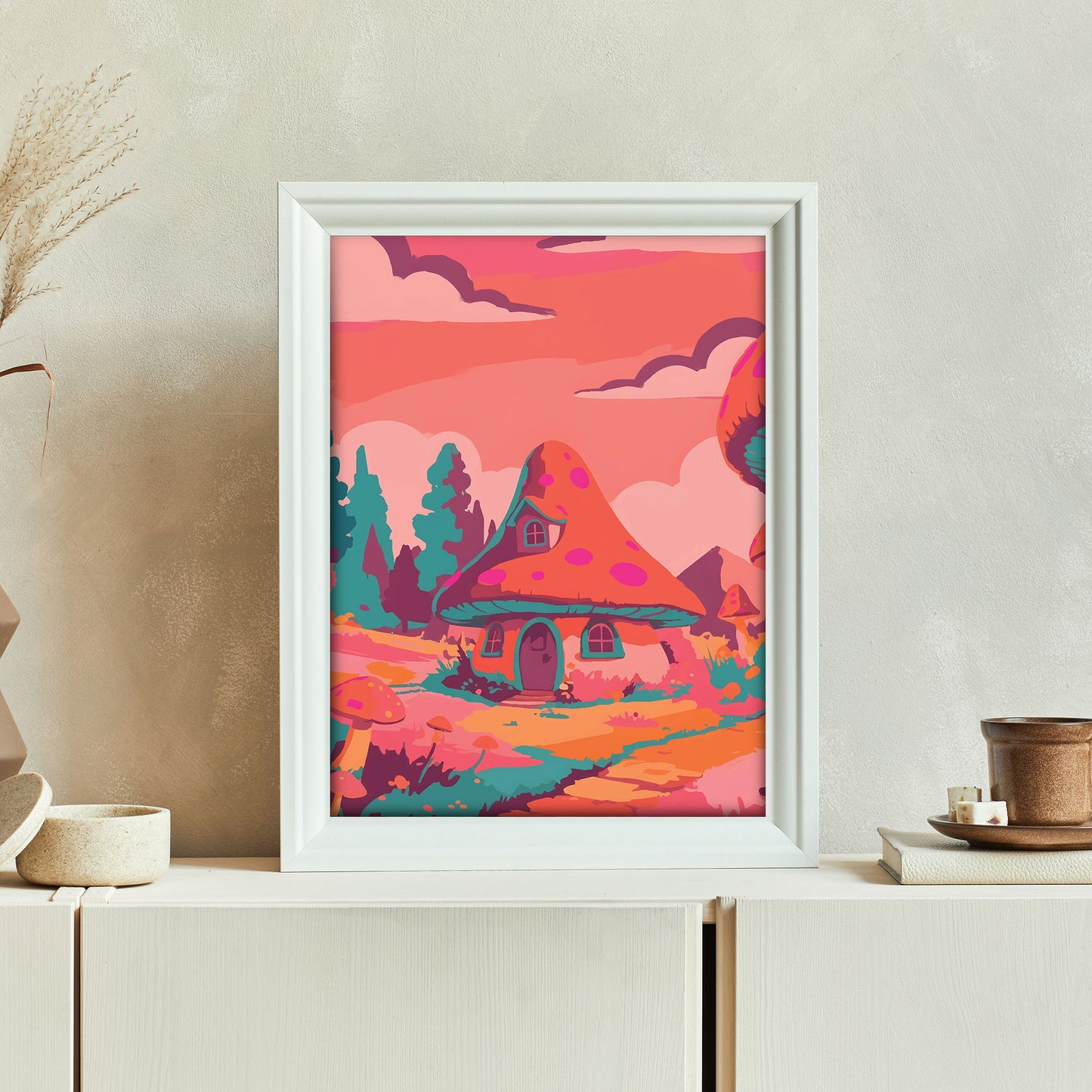 Mushroom Cottage Print