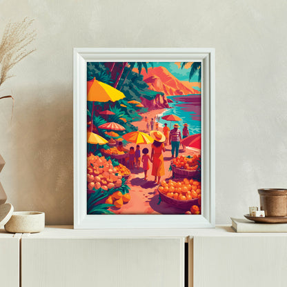 Tropical Beach Market Print