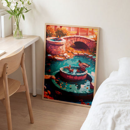 Golden Garden Morning Print