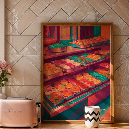 Colorful Bagels & Pastries Display Print