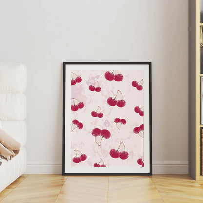 Cherry Pattern Wall Art Decor - SweetPixelCreations