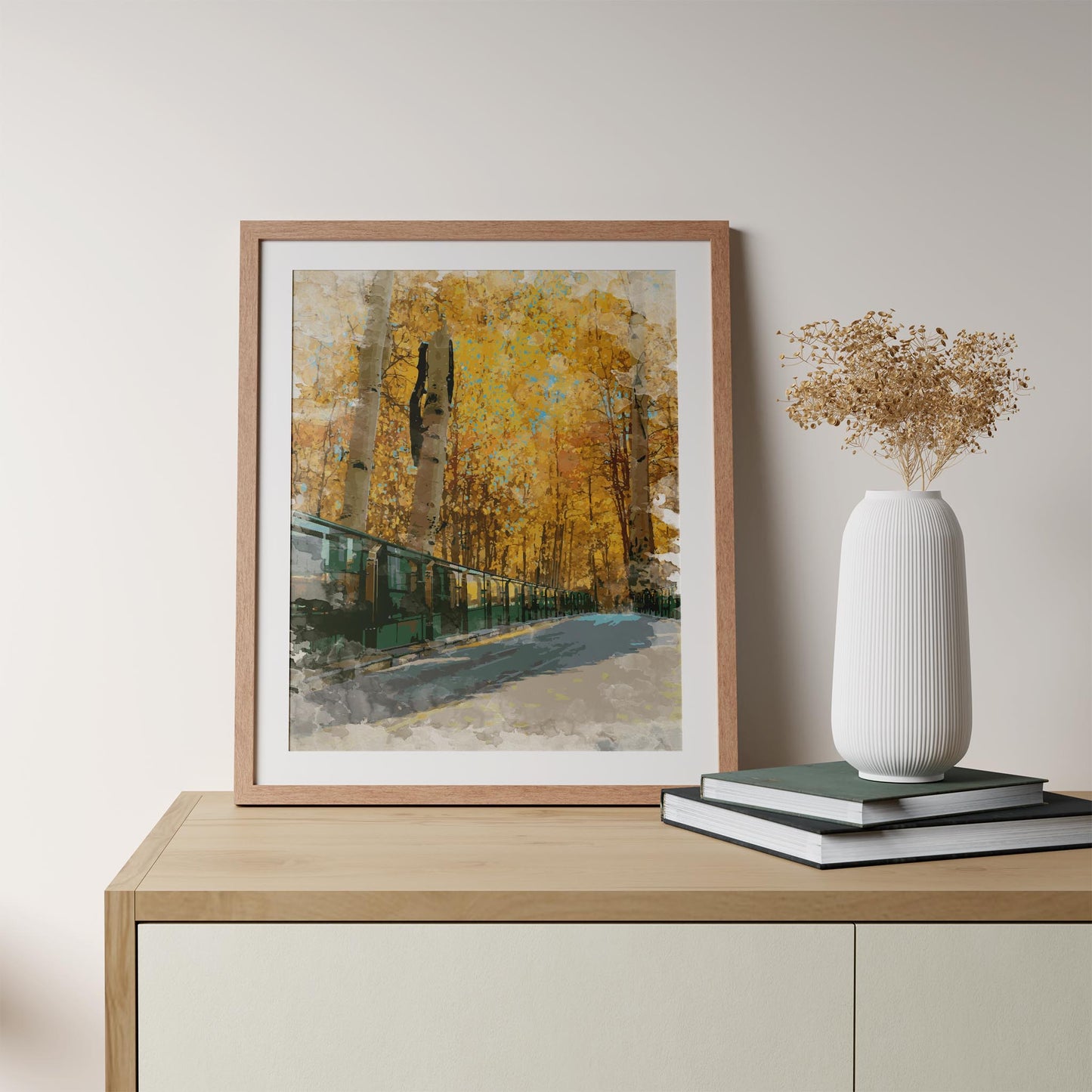 Autumn Street - Watercolor Print - SweetPixelCreations