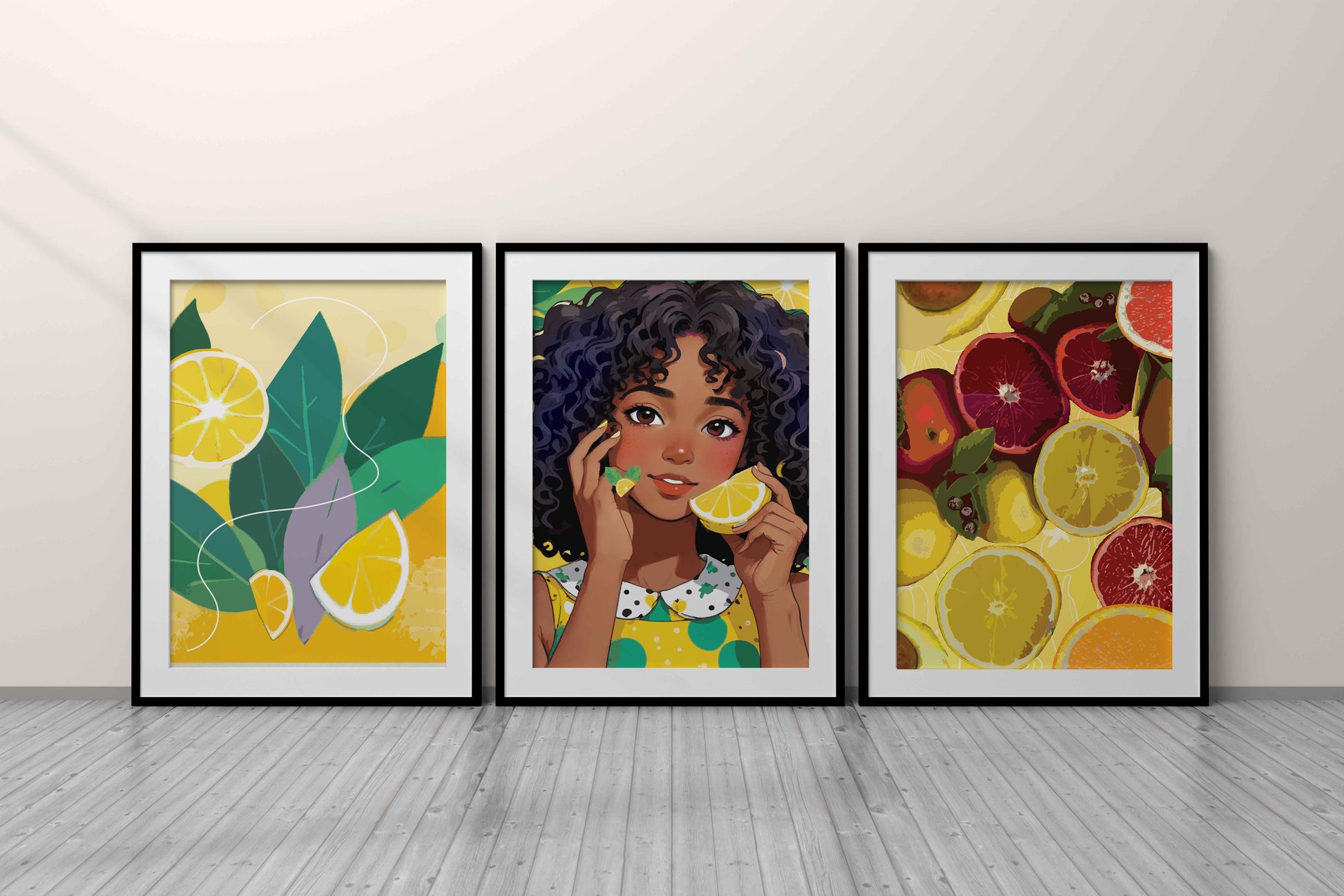 Citrus Delight Art Bundle - Girl & Matisse Lemon Prints - SweetPixelCreations