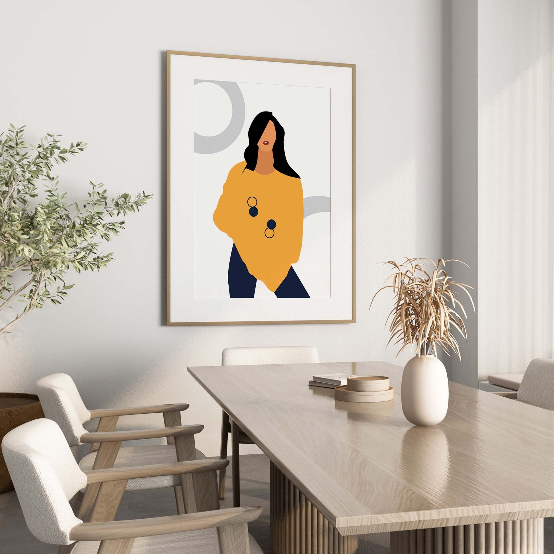 The Woman In Yellow Art Print - SweetPixelCreations