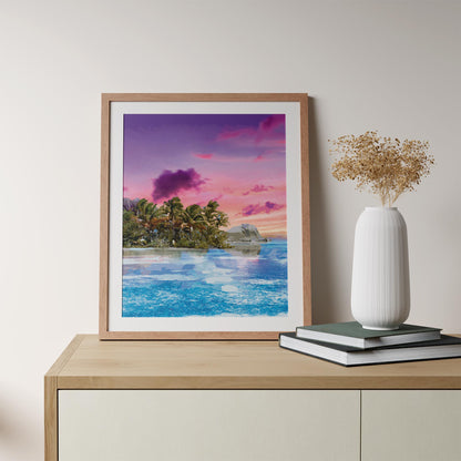 Tropical Beach Sunset Painting - SweetPixelCreations