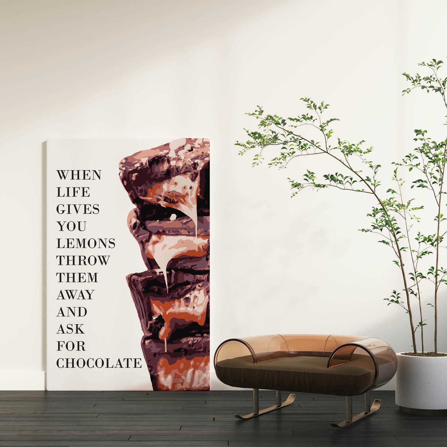 When Life Gives You Lemons, Throw Them Away And Ask For Chocolate - Funny Art Print - SweetPixelCreations