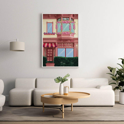 The Pink Building Poster - SweetPixelCreations