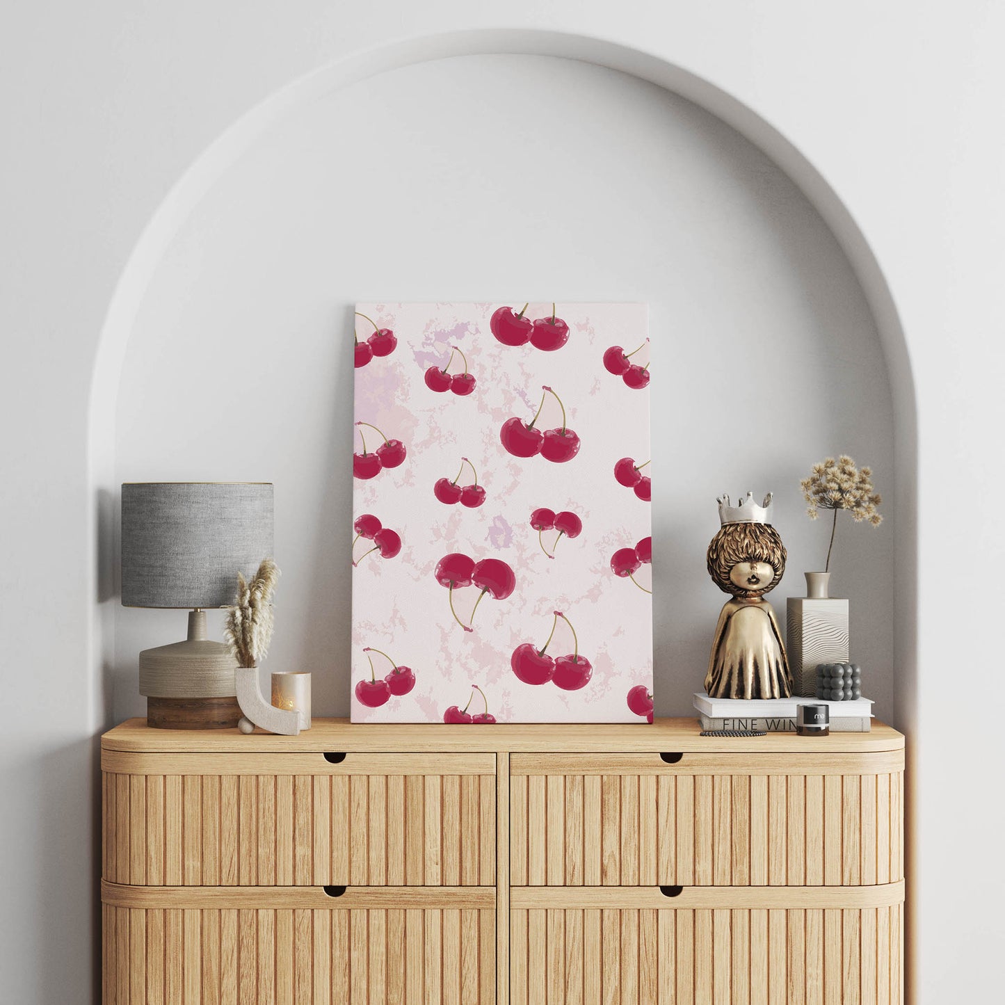 Cherry Pattern Wall Art Decor - SweetPixelCreations