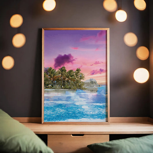 Tropical Beach Sunset Painting