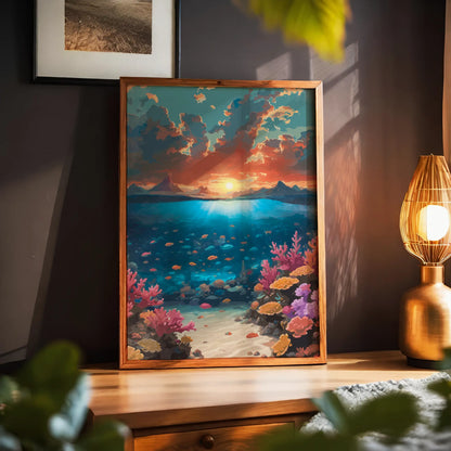 Underwater Sunset Illustration