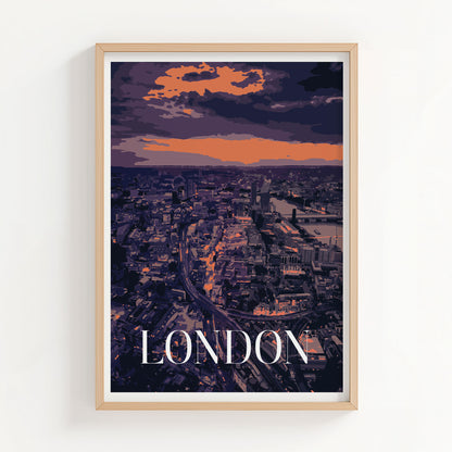Night Time In London Print