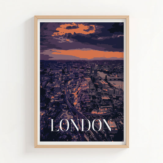 Night Time In London Print