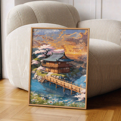 Golden Sunset Over Kyoto Print