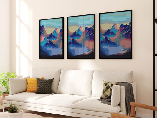 Mountain Three Panel Wall Art - SweetPixelCreations