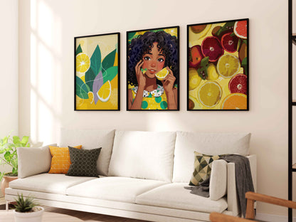 Citrus Delight Art Bundle - Girl & Matisse Lemon Prints - SweetPixelCreations