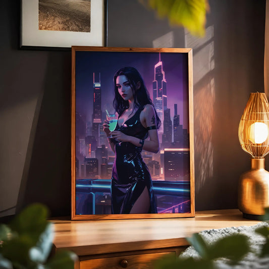 Cyberpunk Girl Wall Art - SweetPixelCreations