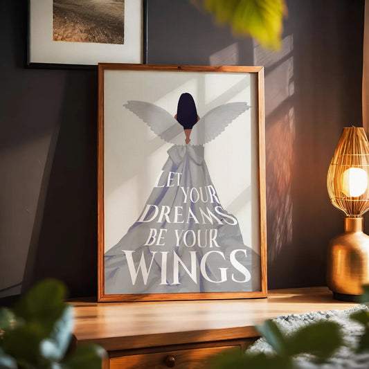 Let Your Dreams Be Your Wings Inspirational Wall Art