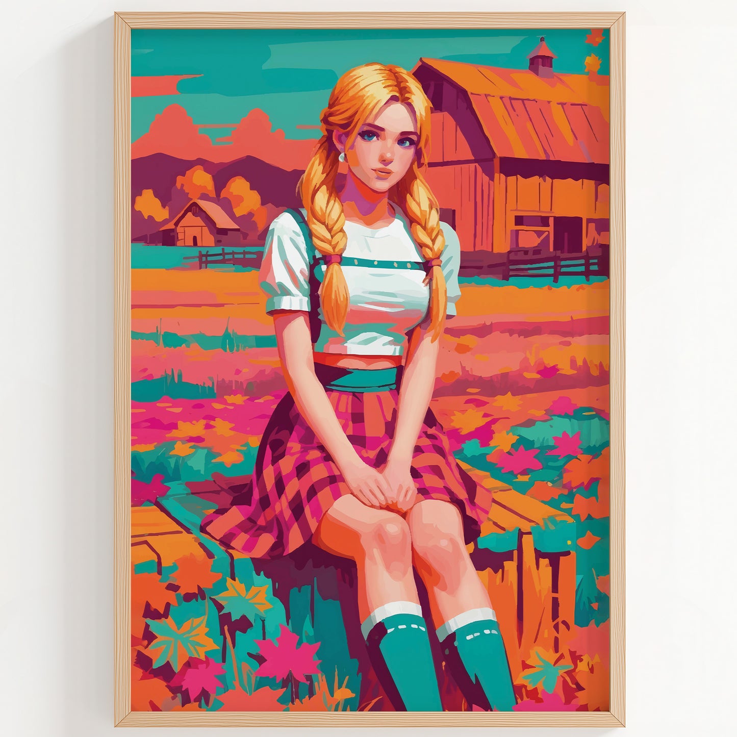 Autumn Farm Girl Print