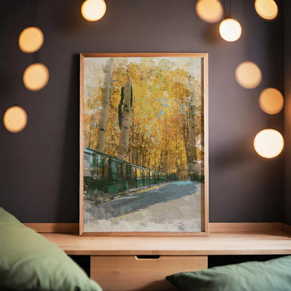 Autumn Street - Watercolor Print